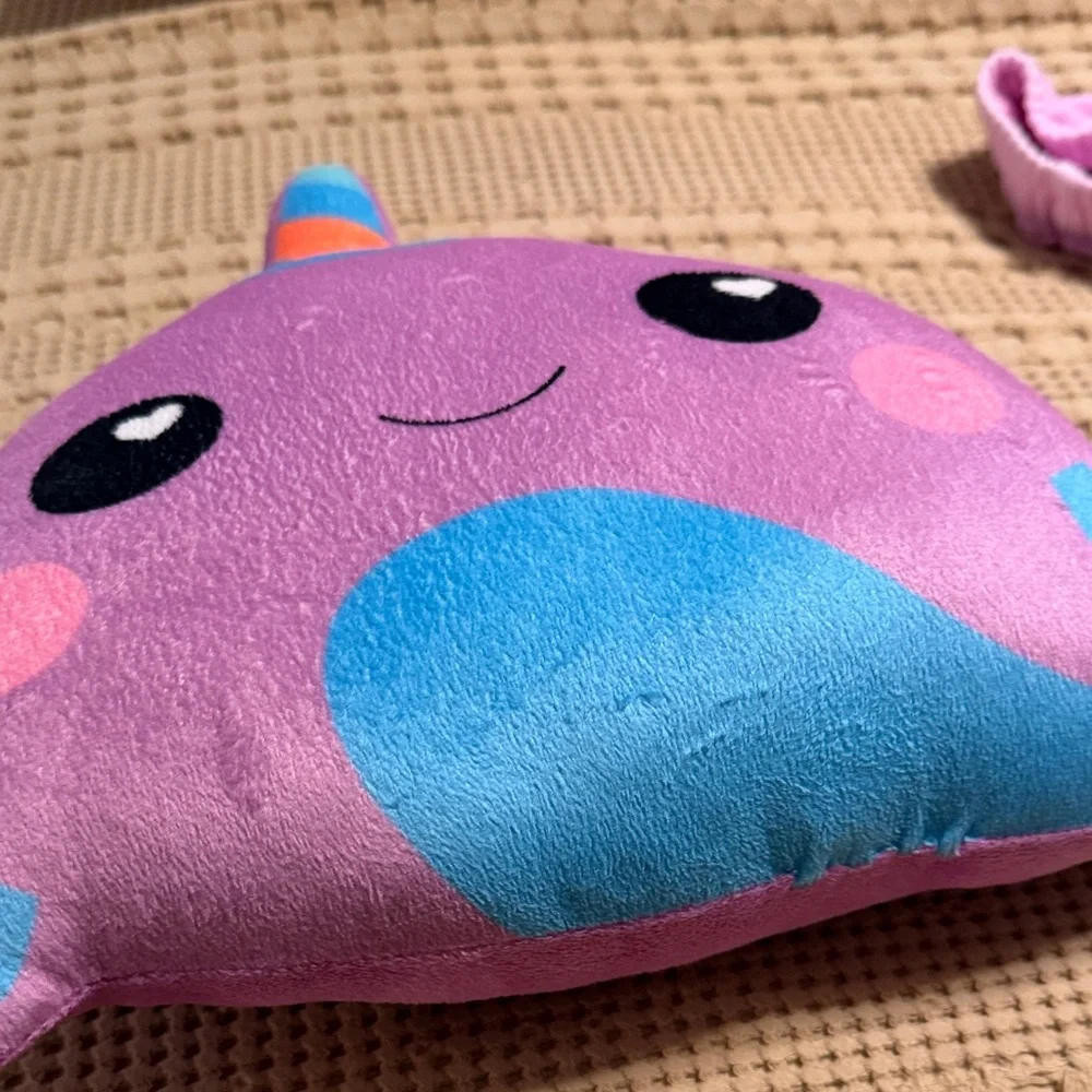 Purple Narwhal Plush Pillow - firm. Approx 19” long - Picture 5 of 5